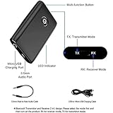 Bluetooth 5.0 Transmitter Receiver, 2-in-1 Wireless 3.5mm Adapter Mini Portable 3.5mm Wireless Bluetooth Audio Adapter with Low Latency, Suitable for Cars, Speakers, Stereo Systems and Headphones - Image 3