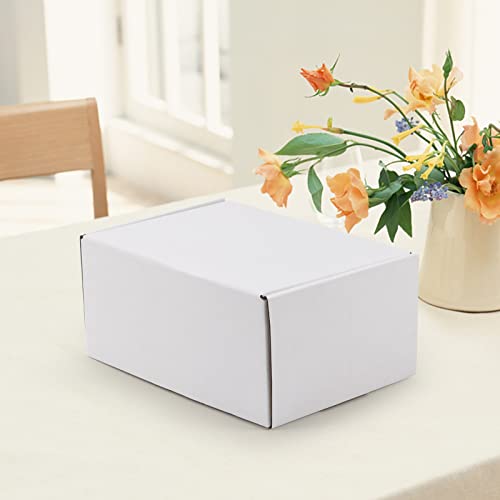 Image of HORLIMER 9x6x4 inches Shipping Boxes Set of 25, White Corrugated Cardboard Box Literature Mailer