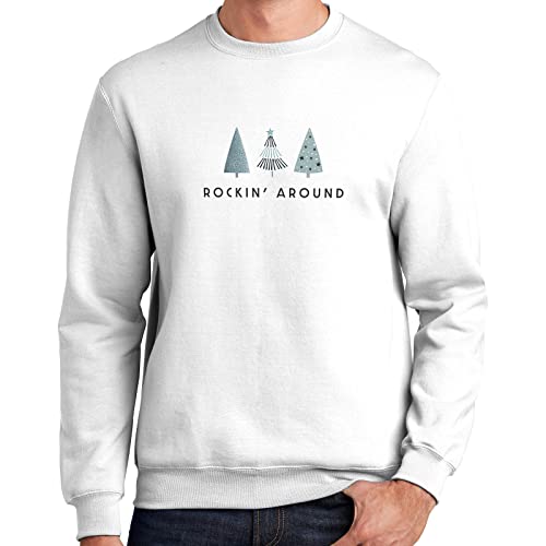 GotPrint Rockin Around The Christmas Tree Sweatshirt Unisex Christmas Sweaters for Women, Men, Couples Ugly Christmas Sweater