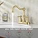 JXMMP Brushed Gold Bathroom Faucet, Stainless Steel 4 inch Centerset Bathroom Faucet with Drain and Supply Hose, 2 Hole Gold Faucet for Bathroom Sink