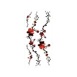 5 pcs Retro Long Branch Plum Blossom Tattoo Temporary Tattoo Waterproof Flower Arm Tattoo