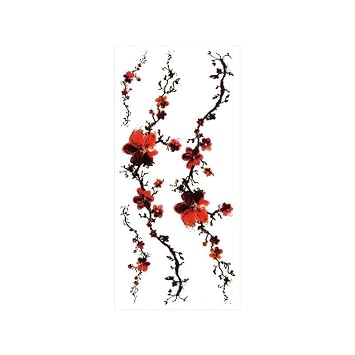 5 pcs Retro Long Branch Plum Blossom Tattoo Temporary Tattoo Waterproof Flower Arm Tattoo