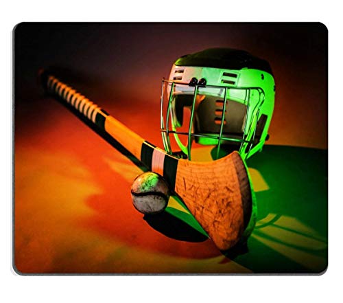 Rael Esthe Alfombrillas De Raton Hurling Ball Close Up una Foto de Estudio de una Bola de Palo y Casco en Colores Verde y Naranja