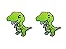 PLpatch Dinosaur Tyrannosaurus Green T-Rex Dinosaur Cute Cartoon Logo1 Sew Iron on Embroidered Applique Badge Sign Patch Clothing Costume