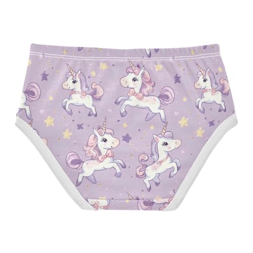 ZZKKO Unicorns Bows Cartoon Cute Girls Underwear Toddler Panties for Girls Comfort Brief Size 2-8T2