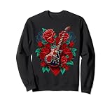 Electric guitar with red roses Sweatshirt