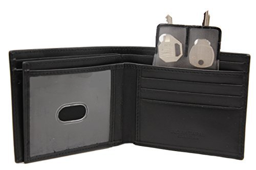 Bifold Leather Wallet for Men ID Window Coin Pocket RFID Blocking 10 Credit Card Holder 3bill pockets wallet Bills Slots ideal for Blind and Visually Impaired Made in Pakistan