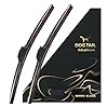 DOG TAIL Neoprene Dual-Steel Frame Wiper Blades 24"+18" with Multiple Adapters, Automotive Replacement Vehicle Front Windshield Wiper Blades Set for My Car Truck Vehicle AdaptBeam