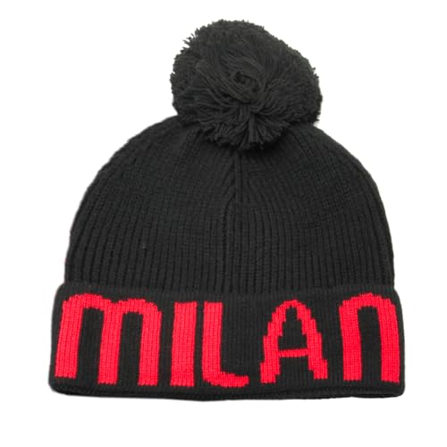 Bonnet AC Milan noir taille unique pour les tribunes et le quotidien