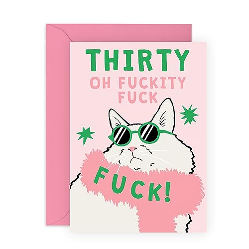 Central 23 Geburtstagskarte zum 30. Geburtstag für Frauen – Thirty Fu*ck Cat – Geburtstagskarte für Ehefrau, Geburtstagskarte zum 30. Geburtstag für weibliche Freunde – Tochter, Schwester, Nichte –