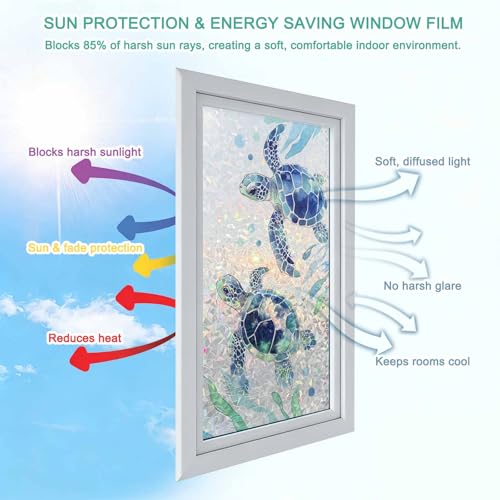 Película de privacidad para ventana Rainbow 17.7"x78.7" miniatura 4