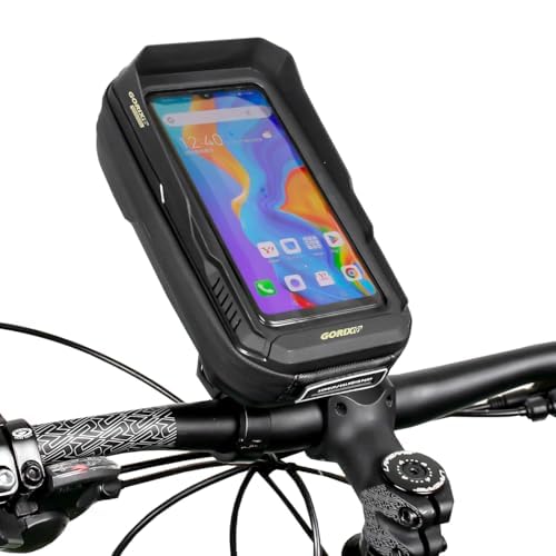 GORIX Sacoche de guidon étanche pour smartphone - Support pour smartphone - Durable - Écran tactile - Rotation à 360 degrés - Pour vélo de route et VTT (Active H3)