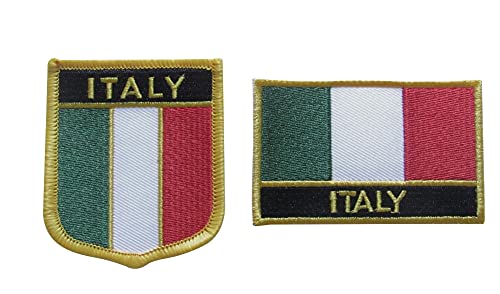 Lot de 2 patchs écusson thermocollant drapeau italie Cover