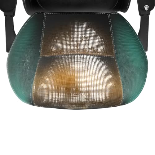 Sedia da gioco in tessuto con massaggio riscaldato, supporto lombare, sedia da gamer con borsa, cuscino e poggiapiedi, grande e alto, portata 150 kg (nero) - Sedia gaming - Immagine 3