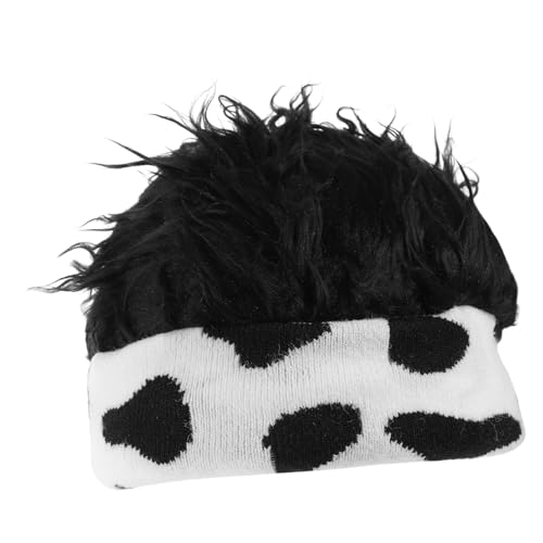Homoyoyo Lustige Strickmütze mit Perücken Warme Mütze für Herren Beanie Haarkappe Weiche Winter Kopfbedeckung Stylische Kostümhaube