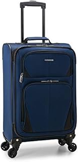 U.S. Traveler Aviron Bay Expandable Softside Luggage with Spinner Wheels, Navy, Carry-on 23-Inch