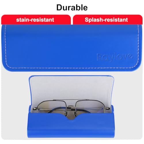 Image of RayLove Hard Shell Glasses Case, Lightweight Leather Eyeglass Case, Travel-Friendly Sunglasses Protector for Men & Women