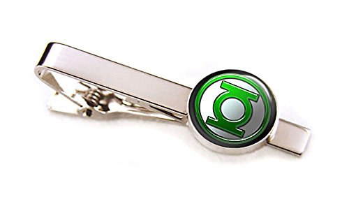 SharedImagination Green Lantern Tie Clip Tack, The Justice League Jewelry, Avengers Cufflinks, Cuff Links Link, Groomsmen Gift Wedding Party