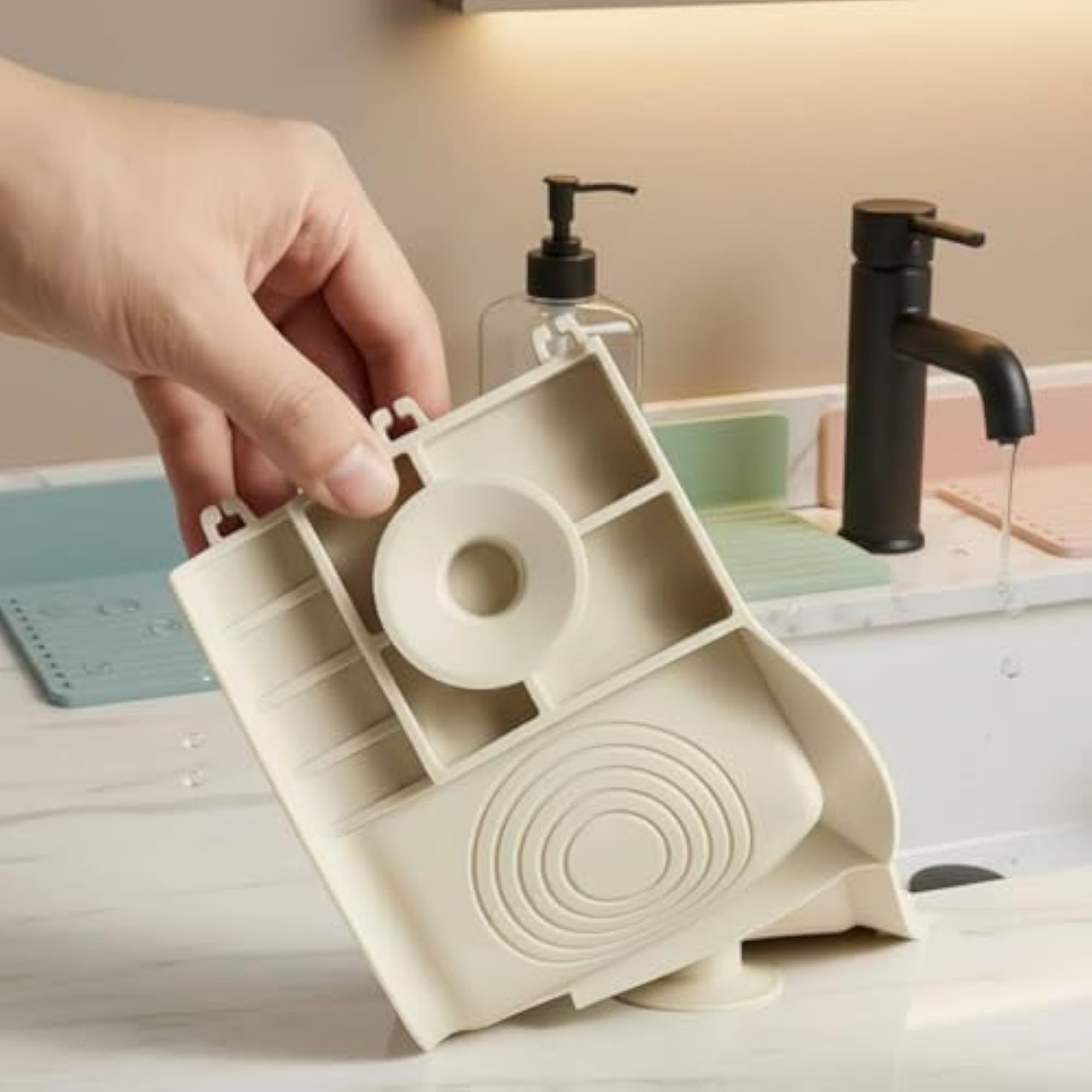 Spliceable Sink Drainage Mat Water Blocking Guard