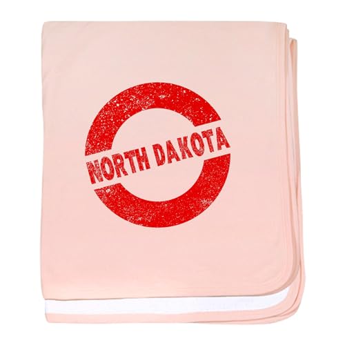 CafePress Rubber Ink Stamp North Dakota Baby Blanket, Super Soft Newborn Swaddle