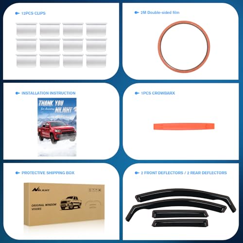 Image of Nilight in-Channel Window Visors for Hyundai Santa Cruz 2022-2026, 4PCS