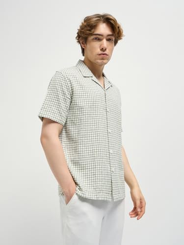 Image of The Bear House Cotton Checked Regular Fit Casual Shirt