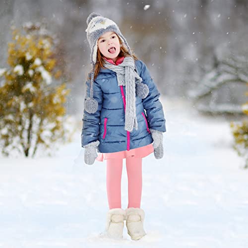Girls Fleece Lined Leggings with Skirt Winter Warm Girls Tutu Skirt Pants for 2-10 Years4