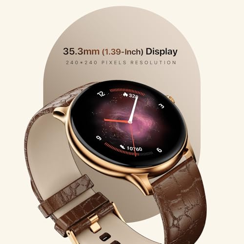 Image of Fire‑Boltt Phoenix Classic Round Smart Watch 1.39″ HD Display with Bluetooth Calling,AI Voice Assistant,SpO2 & Heart Rate Monitor, 120+ Sports Modes,IP67 Waterproof Smart Watch for Men & Women - Brown