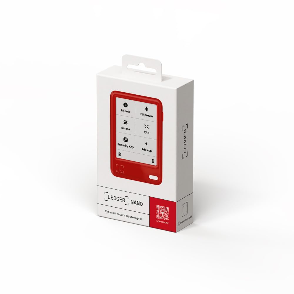 Ledger Nano Gen5 Krypto-Wallet Touchscreen Signer Kirschrot