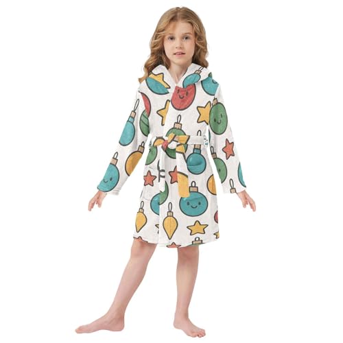 GuoChe Little Girl Bathrobe Christmas Ornaments Pattern Hooded Robes2