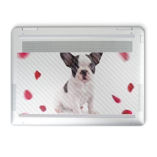 Image of MightySkins Carbon Fiber Skin Compatible with HP Spectre x360 14 inch (2022) Full Wrap Kit - Furry Frenchie | Protective Durable Textured Carbon Fiber Finish | Easy to Apply | Made in The USA