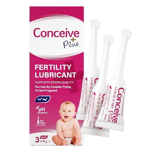 Conceive Plus Fertility Lubricant - 3 Pre-filled Applicators - Sperm-friendly Waterbased Personal Lube - Ph-balanced Isotonic Formula Vaginal Moisturizer - Enhances Intimacy & Perfect for TTC Couples