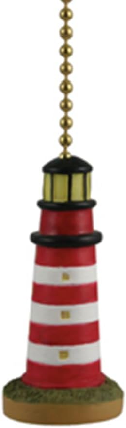 Clementine Designs Assateague Lighthouse Ceiling Fan Pull Chain Light Coastal Nautical Beach Ocean Sea Life Decorative Extension