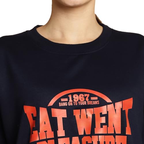 Image of Mack Jonney Printed Round Neck Cotton Fleece Sweatshirt for Women (Pack of 2)-MACK51225