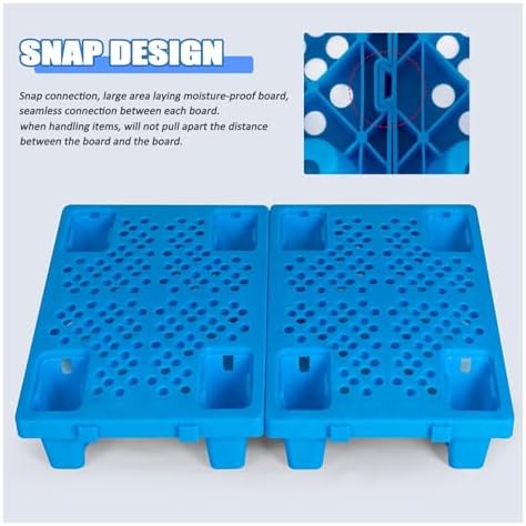 Plastic Pallets Waterproof, Storage Grid Pad Lightweight Floor, Basement Pallet Breathable Grids Article Racks for Supermarket Grocery Store Office Home Garage Organization