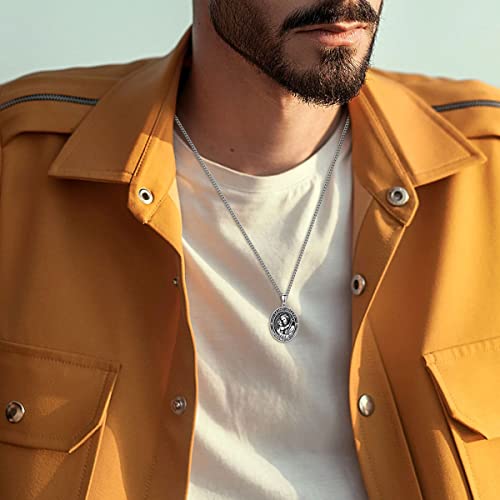 Shusukue St Joseph Medal Necklace Patron Religious Protector Necklace Sterling Silver Talisman Jewelry Gifts For Women Men #TOP3