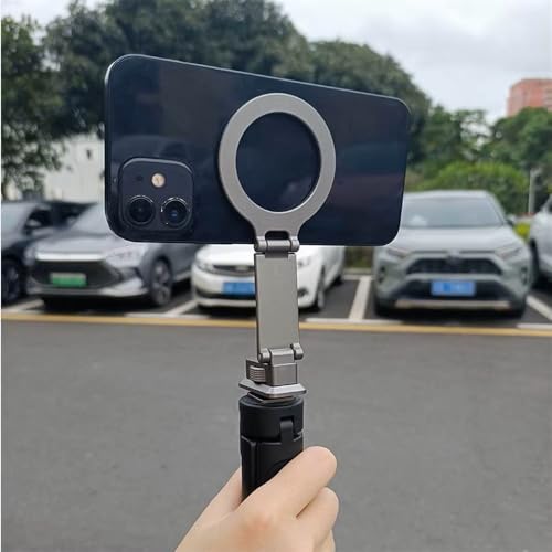 Image of yantralay Foldable Magnetic Phone Mount with ARCA Connector & Cold Shoe Adapter, Adjustable Tripod Phone Holder for i-Phone & Smartphones