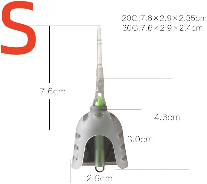 5pcs European Method Feeder Bait Cage 20g Weighted Feed Pellet Pod with Strong Elastic Band for Carp and Course Fishing