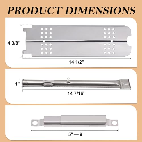 Adviace Grill Replacement Parts for Charbroil Gas2Coal 463340516 463370519 463370516 Gas 2 Coal Grill Models, G421-0500-W1 G466-2500-W1 Burner G553-0002-W1A Heat Tent G432-0078-W1 Carry Over Tube by Adviace - Used condition - Image 4