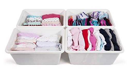 image for Humble Crew Toy Storage Bins for Kids, Set of 4, White, Small - Sturdy