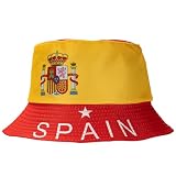 2026 World Cup Spain Fan Bucket Hat with National Flag,Fisherman Hat for 2026 World Cup Fan Black