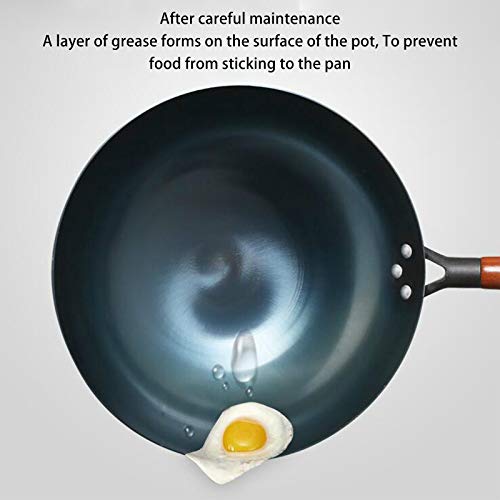 Wok de acero al carbono con pala de hierro 30 cm miniatura 5