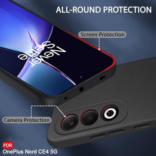 Image of TheGiftKart Sleek Back Cover Case for OnePlus Nord CE 4 5G | Slim Fit Protective Design | Ultra Matte Finish | Camera Protection Bump | Soft Back Cover Case for OnePlus Nord CE4 5G (Silicone, Black)