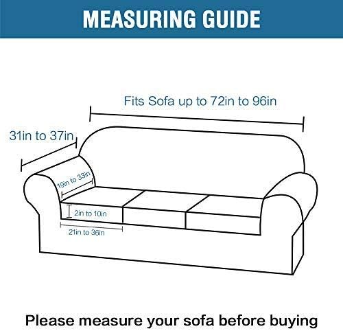 Miniatura 7 de H.VERSAILTEX Paquete de 4 fundas de terciopelo de felpa para sofá, paquete de 3 fundas de terciopelo de felpa, color gris pardo