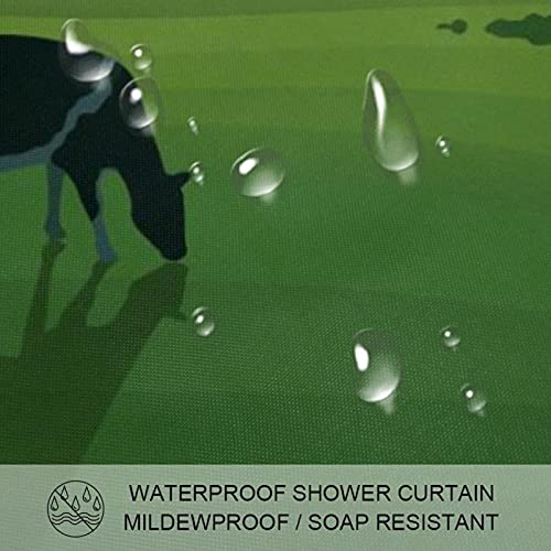 Rideau de douche vache 182x182 cm pour decoration rustique de salle de bain - 4