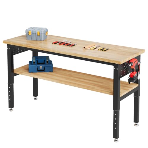 SPECRAFT 60 x 24-Inch 2-Tier Adjustable Workbench