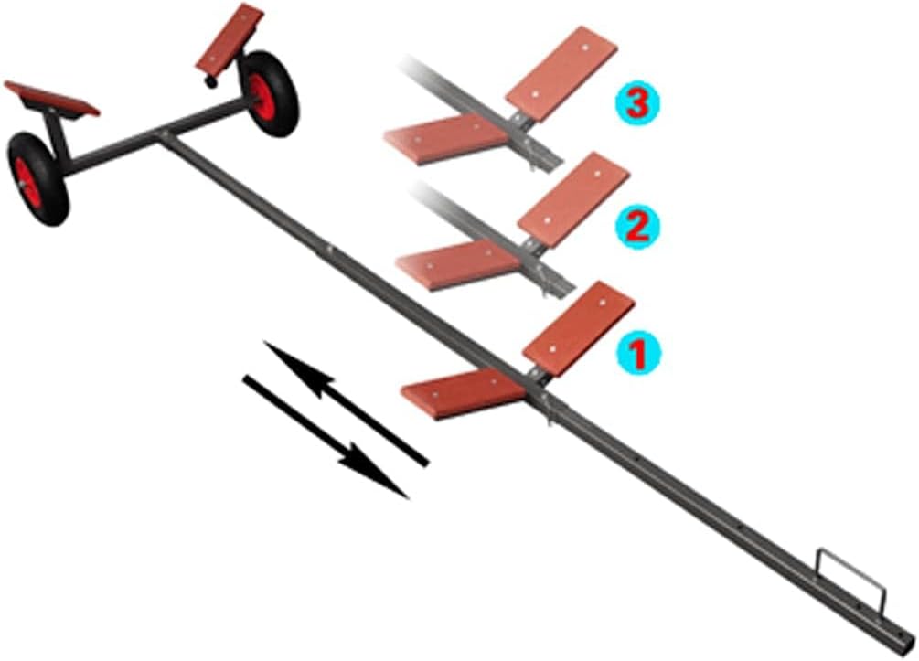 vidaXL Boat Trailer, Fishing Boat Trailer with Large Wheels and Handle, Adjustable Sailing Boat Trailer for Moving Kayak Motorboat Fishing Boat