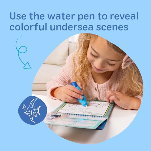 Image of Melissa & Doug On The Go Water Wow! Mess Free Coloring Book, Reusable Water-Reveal Activity Pad, Under The Sea, Travel Toys, Party Favors, for Toddlers & Kids Ages 3+ - FSC Certified