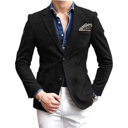Casual Blazers for Men Slim Fit Textured Stretch Suit Jackets Two Button Notched Lapel Plain Sport Coats with Pockets