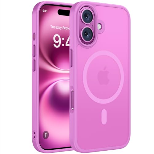 Image of Miracase Magnetic Series for iPhone 16 Case [Compatible with MagSafe] Military-Grade Protection, Anti-Fingerprint, Slim Phone Case for iPhone 16 6.1 inch - Lilac Pink